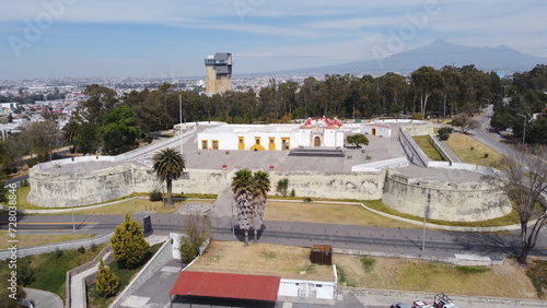 DRONE FLIGHT IN THE FORTS OF LORETO AND GUADALUPE IN PUEBLA MEXICO
