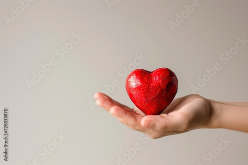 hand holding a red heart