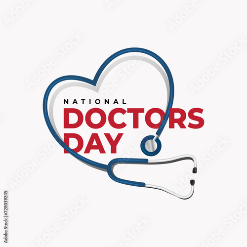 National doctor's day typographic background with stethoscope