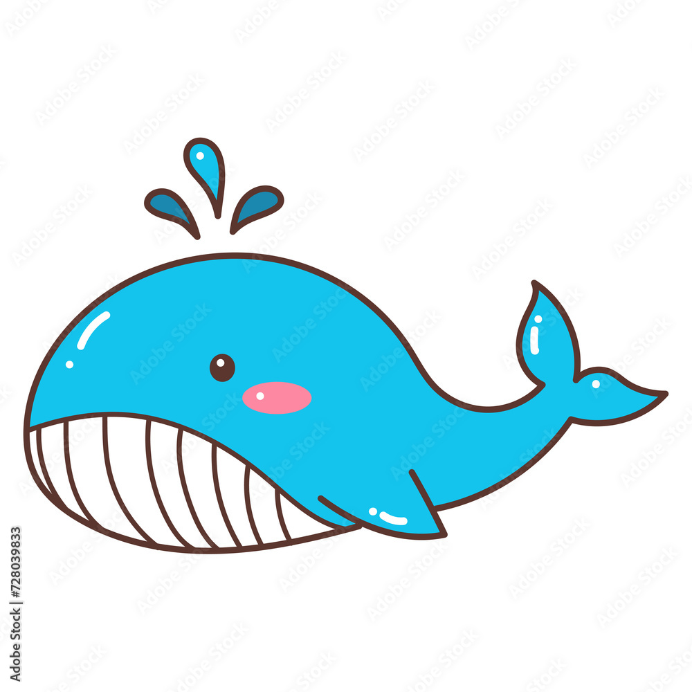 Obraz premium whale doodle cartoon