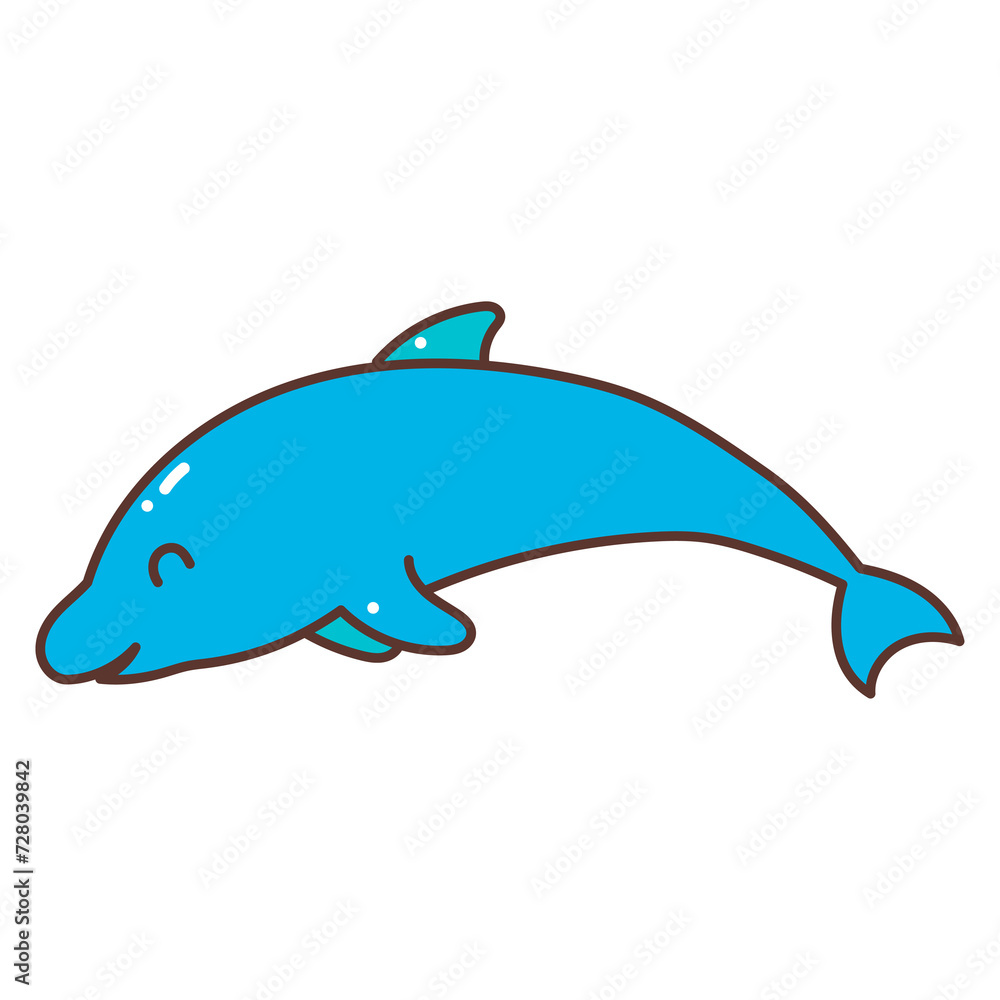 Fototapeta premium dolphin doodle cartoon