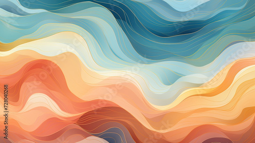 Abstract background with gently shifting patterns, watercolor strokes, a calming and artistic touch to the visual experience Ai Generative