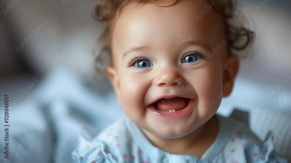 A baby's innocent and heartwarming smile, capturing the pure joy of a child A baby's innocent and heartwarming smile, capturing the pure joy of a child