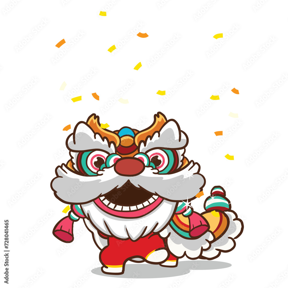 Naklejka premium Lion dance
