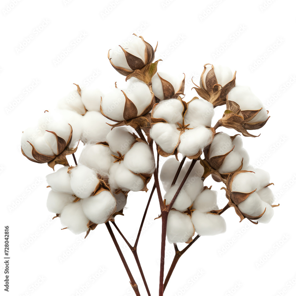Cotton flowers on white or transparent background Cotton flowers on white or transparent background