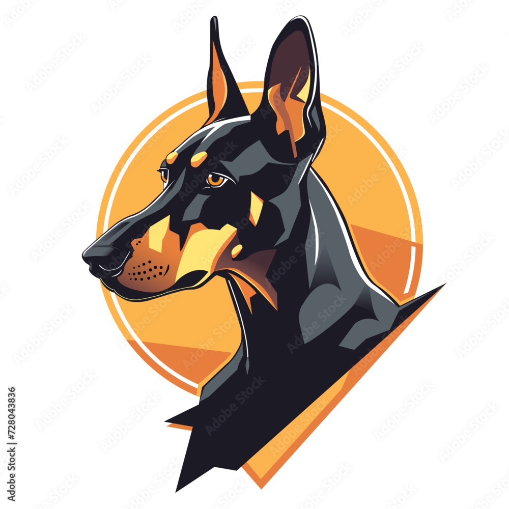 A logo with a dog