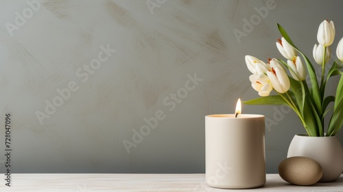 Easter Candle Holder with Single Illuminated Candle