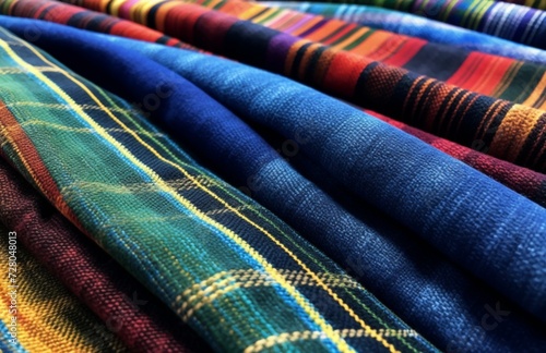 Beautiful and colorful fabric patterns textile industry