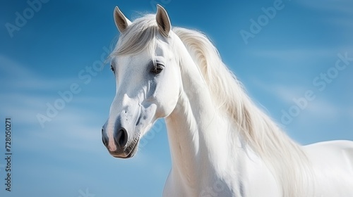 White Horse Close-Up Portrait