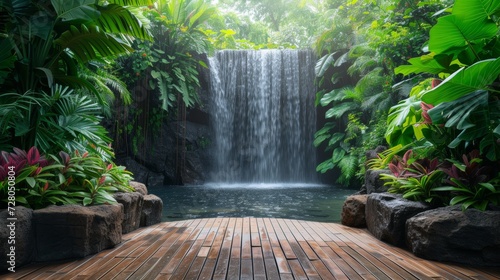 Tropical Waterfall Oasis