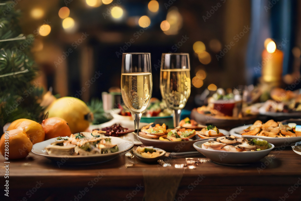 A festive table filled with delicious appetizers