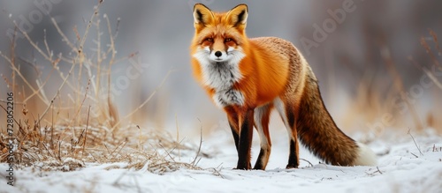 Visual of a Majestic Red Fox Standing Gracefully in its Natural Habitat