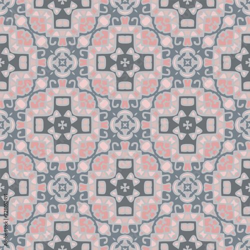 Creative trendy color geometric seamless pattern in white gray pink, vector seamless, can be used for printing onto fabric, interior, design, textile