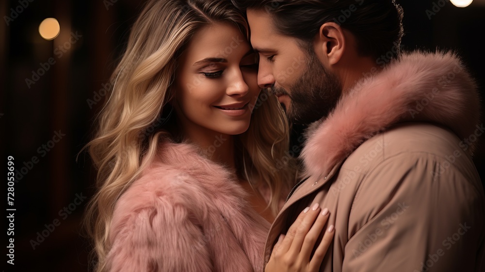 Romantic valentine s day concept with couple feeling love, copy space for text, postcard mood Romantic valentine s day concept with couple feeling love, copy space for text, postcard mood