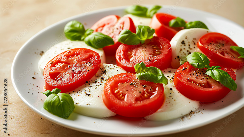 Caprese Salad with Ripe Tomatoes and Mozzarella Caprese Salad with Ripe Tomatoes and Mozzarella