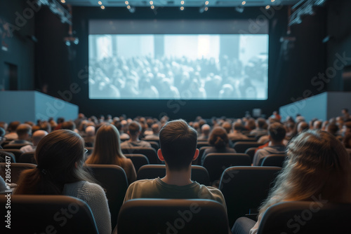 Corporate Audience Engaging with a Business Conference Presentation