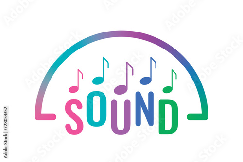 sound word. sound word and musical note