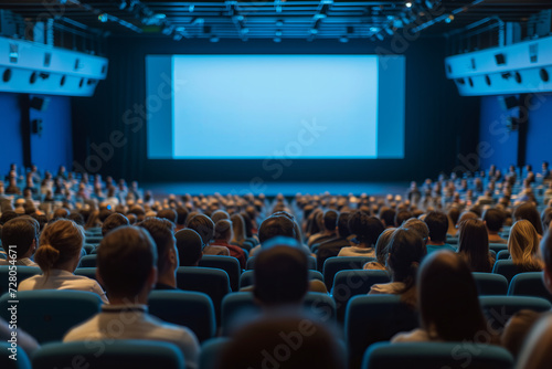Audience Awaiting the Start of a Movie at a Film Theater