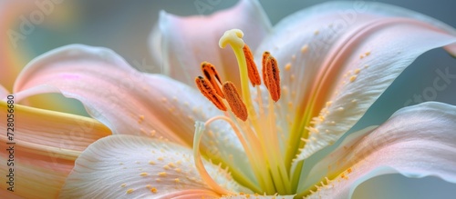 Closeup of Lily Flower: A Stunning Closeup of the Delicate Lily Blossom photo