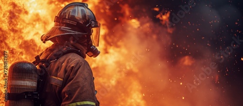 Burning Flames, Billowing Smoke: A Heroic Firefighter's Emergency Service © TheWaterMeloonProjec