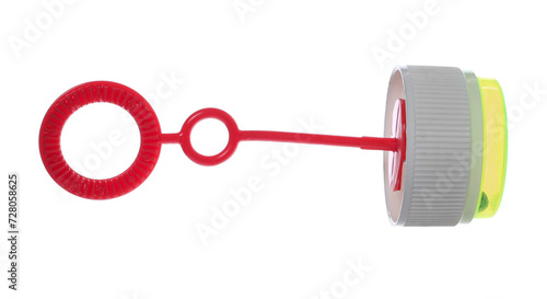 Toy blower, round bubble wand, toy for children isolated on white, clipping 
