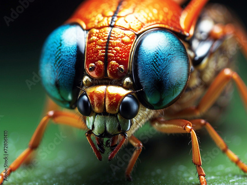 compound eyes of an insect, emphasizing the complexity and beauty of its microscopic vision.