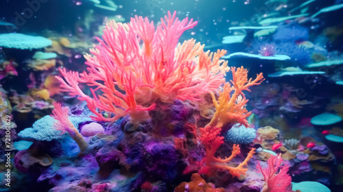 Dive into the mesmerizing underwater world with an image of colored corals flourishing on the seabed. A vibrant and captivating scene for marine themed designs and projects. © Людмила Мазур