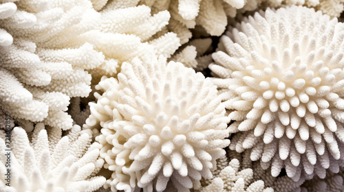 Dive into the serene beauty of white corals thriving underwater. A mesmerizing image capturing the tranquility and elegance of marine life for diverse creative projects.