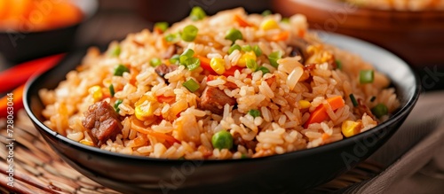Delicious Fried Rice: A Mouth-Watering Close-Up Look at Perfectly Cooked Fried Rice