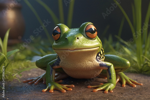 Funny cartoon frog from tale