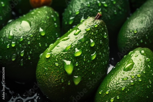 Fresh ripe avocado, exotic healthy bio fruit food concept. Generative Ai