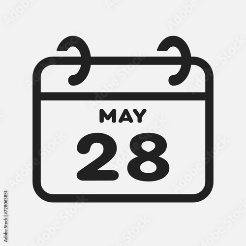 Icon page calendar day - 28 May