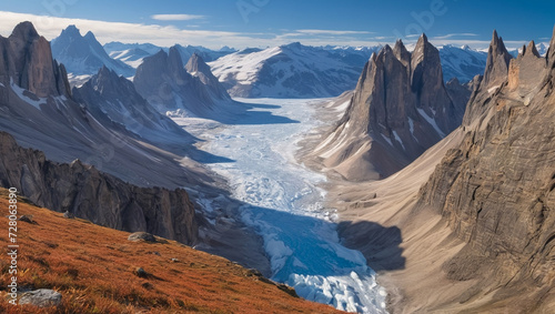 Landscape picture frozen ice age