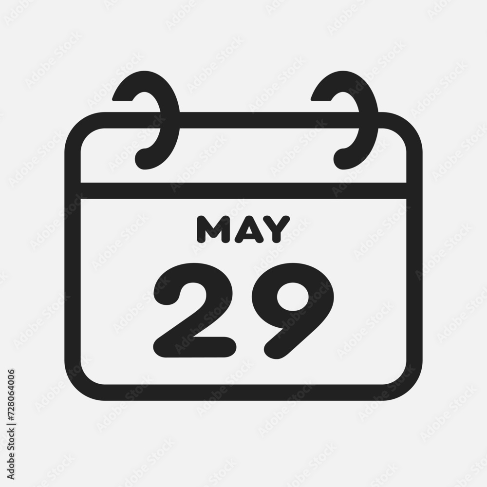 Icon page calendar day - 29 May Icon page calendar day - 29 May