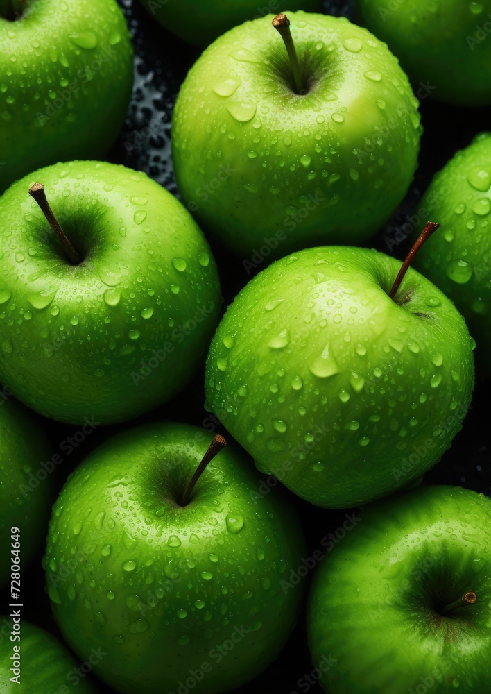 Fresh ripe green apple, healthy bio fruit food gardening concept. Generative Ai Fresh ripe green apple, healthy bio fruit food gardening concept. Generative Ai