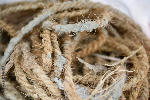 close up of dirty rope