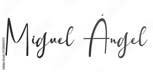 Miguel Angel  - black color - name written - ideal for websites,, presentations, greetings, banners, cards, books, t-shirt, sweatshirt, prints, cricut, silhouette, sublimation	
