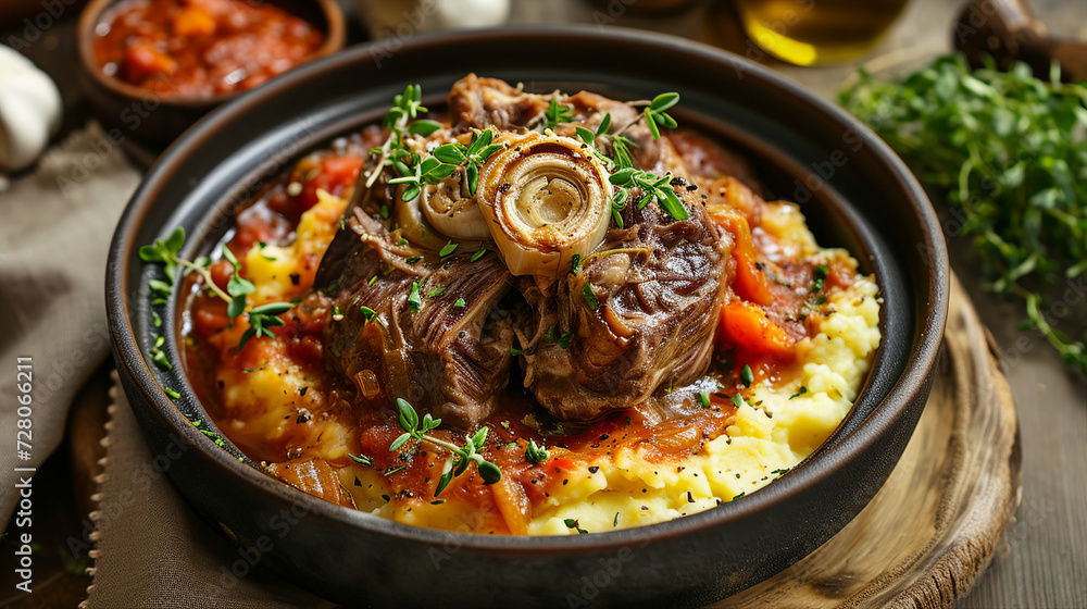 Osso Buco Milanese Style Italian Dish Osso Buco Milanese Style Italian Dish