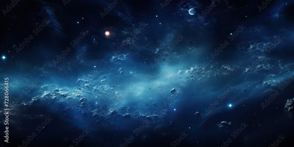 Galaxy space universe cosmic sky with many stars. Abstract blue color astronomy background decorative