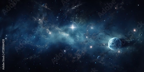 Galaxy space universe cosmic sky with many stars. Abstract blue color astronomy background decorative © Graphic Warrior