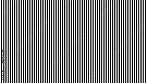 Black and white monochrome vertical stripes pattern. Simple design for background. Uniform lines in contrasting tones creating a visual rhythm and balance. Optical illusion. Vector photo