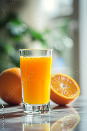 delicious healthy orange juice close-up