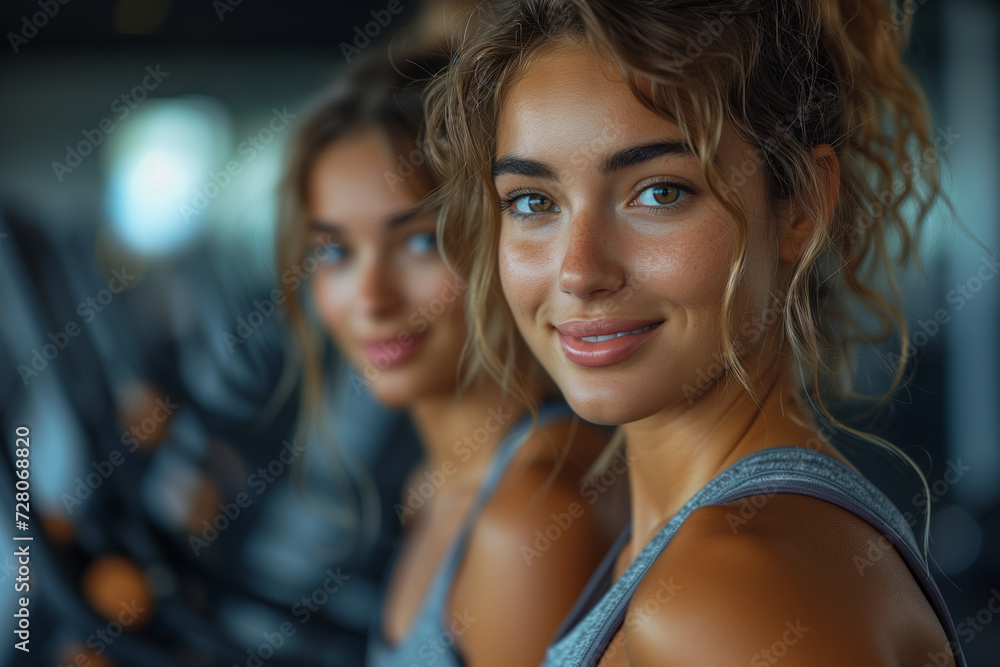 people couple, girls, man working at the gym, selfie training time people couple, girls, man working at the gym, selfie training time