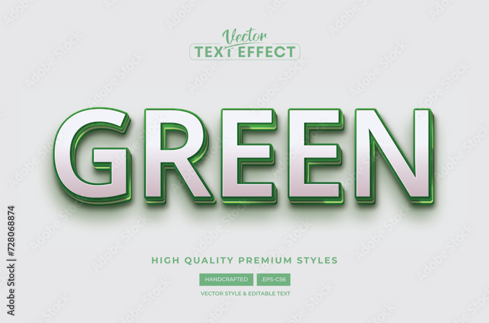 Green 3d editable text effect Design with modern style
