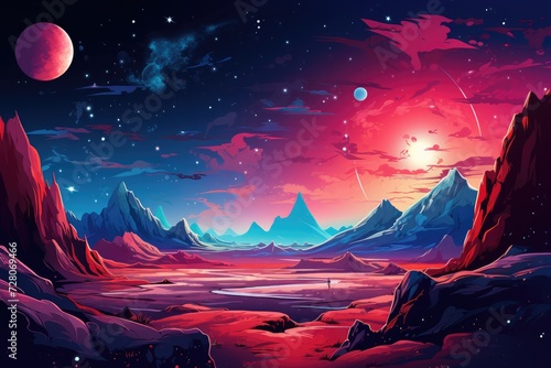 Fantasy galaxy travel sky adventure  wallpaper  colorful. Generative Ai.