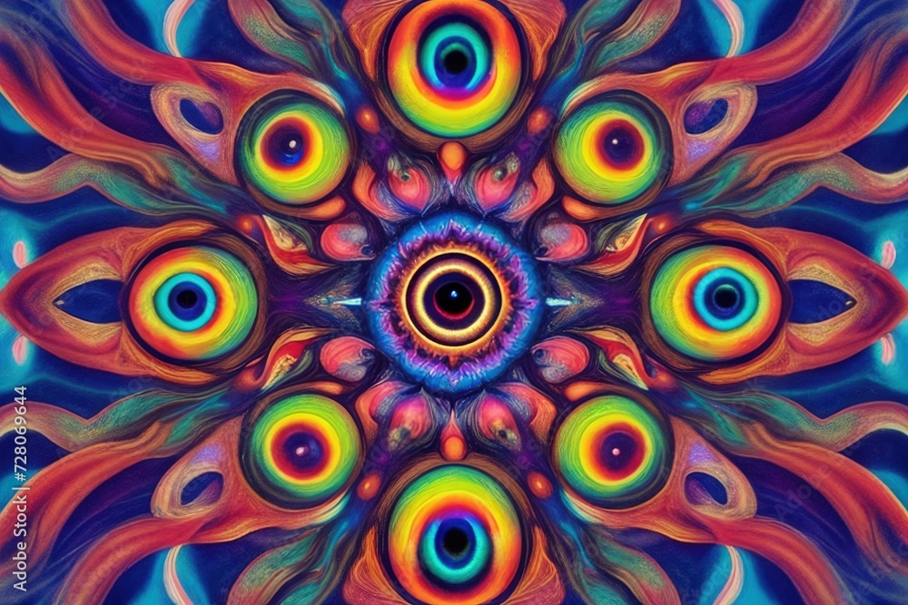 Abstract psychedelic background with eyes. Abstract psychedelic background with eyes.