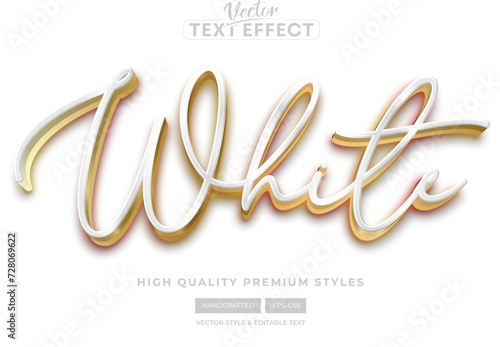 White Gold 3d editable text effect Design 