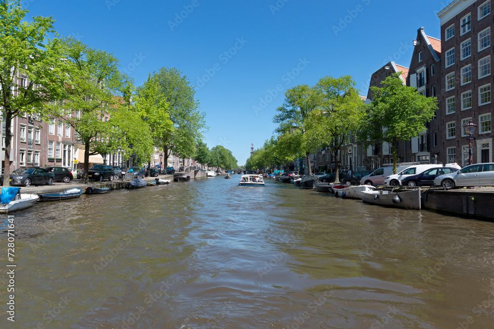Prinsengracht, Blick in Richtung Westerkerk, Amsterdam