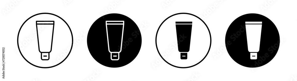 Cosmetic Tube Vector Line Icon Illustration. - obrazy, fototapety, plakaty 
