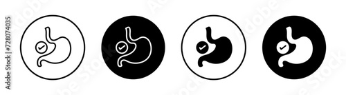 Good Digestion Vector Line Icon Illustration.